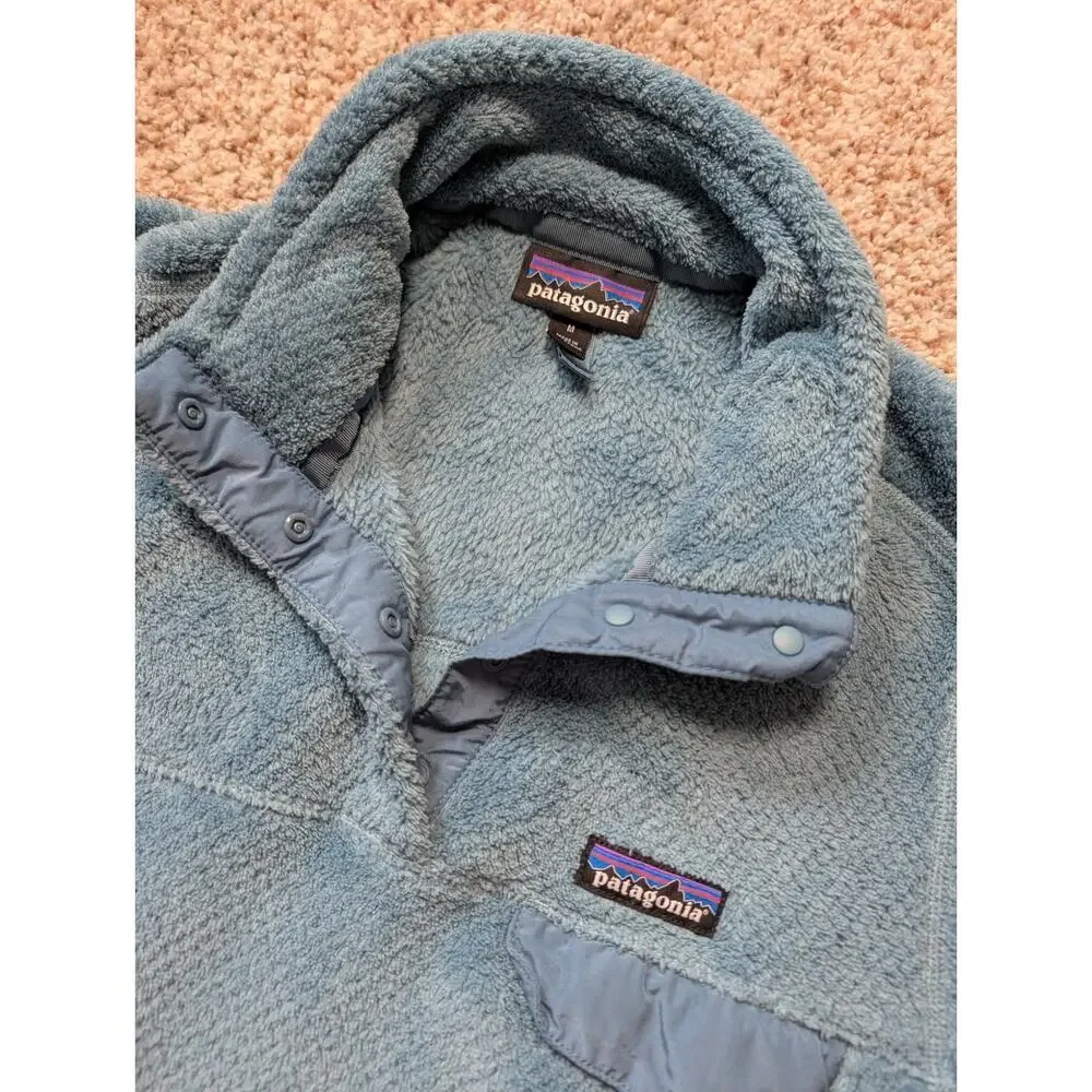 Patagonia Fuzzy Fleece Pull Over jacket/sweatshirt; Women's Medium; Teal - Picture 4 of 10